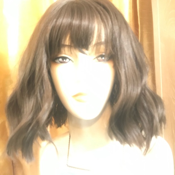 Brown water wave synthetic fiber wig, Good quality, soft and Silky, Bangs. - Picture 1 of 2